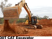 Cowra Earthworks 30T CAT Excavator